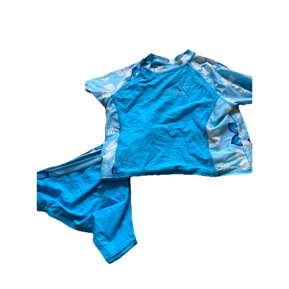Swim Bathing Suit Rash‎ Guard Surf Top 18 1/2 Bikini Set Floral New Without Tags